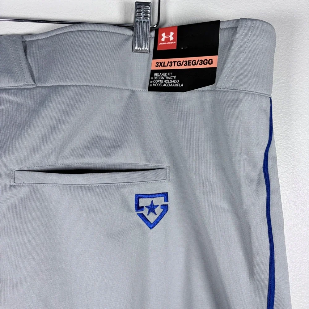 Under Armour‎ Mens HeatGear Baseball Pants Gray Blue Relaxed Fit 3XL NWT